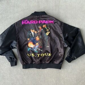 Vintage 90's Camel The Hard Pack U. S. Tour Black Full Zip Bomber Jacket…